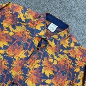 Mens Paint Splatter Long Sleeve Button Shirt Men's Medium 39/40 Slim T.M. Martin